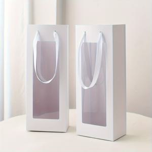 TEMU 단일 꽃상자용 투명 선물 가방 (장미 부케 포함), 어버이날, 발렌타인데이, 결혼식, 여성의 날, 스승의 날에 적합