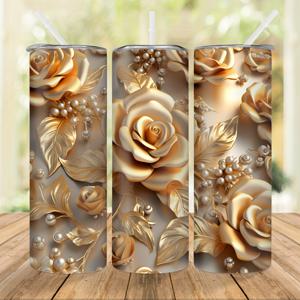 TEMU 1개 1개 1개 1개 스테인리스 스틸 빨대 & 우아한 진주 & 장미꽃 디자인 - 이중벽 보온 물병, 어버이날 선물, 핫/음료, 캠핑, 여행용 - 304 스테인리스 스틸