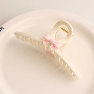TEMU Y2K 핑크 리본 헤어 클로 대형 스위트 앤 스파이시 번 상어 클립, 개별 판매