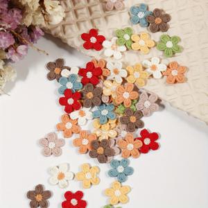 TEMU 32개 수제 미니 오방꽃 패치 - 랜덤 컬러, 핸드스티치 자수, 의류, 가방, 모자, 스크랩북 & DIY 공예용 - 귀여운 미니어처 꽃 어플리케