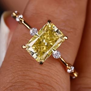 TEMU 우아하고 시크한 여성용 약혼 반지, 반짝이는 노란색 큐빅 지르코니아 - 심플하면서도 세련된 디자인, 황금빛 밴드로 제작된 구리, 결혼식, 파티, 혹은 그녀를 위한 11월 탄생석 선물로 이상적