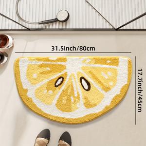TEMU 1개 DAJIANG 미끄럼 방지 욕실 매트, 욕실 바닥, 싱크대, 욕조, 샤워실용 - 과일(바나나) 무늬 부드러운 흡수성 반원형 샤워 매트, 세탁기 사용 가능, TPR 백킹 & 두꺼운 쿠션, 크리스마스 장식 & 선물용