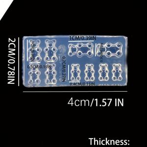TEMU 1개 귀여운 곰돌이 3D 실리콘 몰드 네일 아트 조각 장식 DIY 도구 세트 (귀걸이 & 목걸이용)