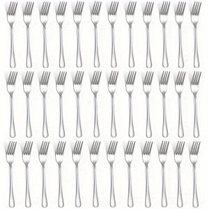 TEMU 36개 세트의 스테인레스 스틸 디저트 포크, 샐러드 포크, 미러 폴리시드, 식기 세척기 안전 - 선물 상자 포함