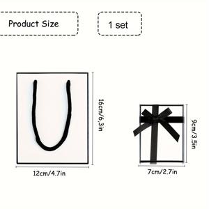 TEMU 2개 세트 선물 상자 및 가방, 목걸이, 귀걸이 및 반지 등을 위한 종이 봉투, 결혼식, 생일 및 발렌타인데이를 위한 물품 보관에 이상적 (검정색 및 흰색)