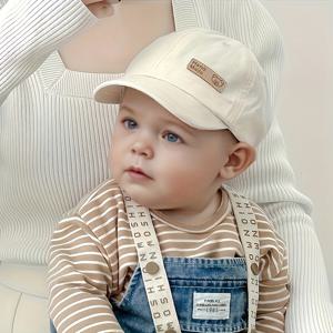 TEMU 베이비 모자 1개, 봄과 가을용 얇은 자외선 차단 야구모자, 남아와 여아용 짧은 챙 유아용 썬햇, 일상 놀이 및 야외 활동에 적합, 머리 둘레 44-48cm, 6-24개월용