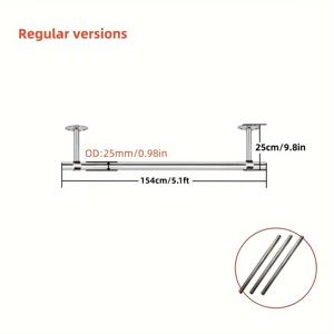 TEMU 다리미대로 조절 가능한 금속 건조대, 발코니용 독립형 의류 걸이대, 천장 부착형 옷걸이, 스테인레스 스틸 세탁대|빨래건조대