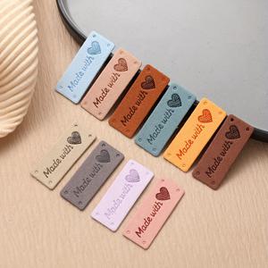 TEMU 혼합 색상 태그 60개입, 2*5Cm, 영어 글자 가죽 라벨 'Handewithlove', 부드러운 한국 벨벳 소재, 모자, 가방, 청바지, 재봉 용품 및 일반 의류 추가에 적합