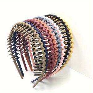 TEMU 미니멀한 디자인의 단색 캔디 컬러 헤어밴드 8개 세트. 여성용 및 메이크업에 적합한 헤어 액세서리