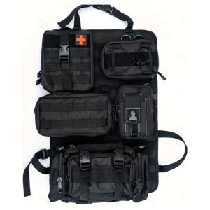 TEMU MOLE 시스템 탑재 전술 차량용 시트백 오거나이저 - 사냥 및 낚시 장비, 카메라 보관을 위한 내구성 있는 패브릭, 다수의 수납공간과 포켓 - 조절 가능한 스트랩