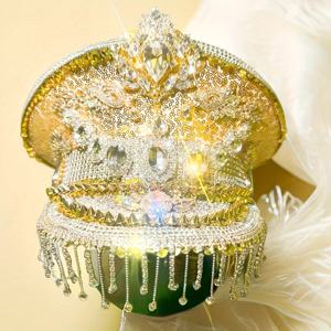 TEMU 여성용 조절 가능한 반짝이는 골드 라인스톤 캡틴 모자 | 코스튬 파티, 새해 축하, 버닝 맨, 마르디 그라, 뮤직 페스티벌, 레이브, 코스프레, 카니발, 디스코 & 브라이덜 샤워 파티를 위한 반짝이는 헤드웨어 - HON 폴리에스터 혼방