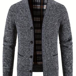 TEMU 남성용 겨울 코트 신상, 니트 가디건, 한국 스타일 안감 스웨터, 야구 칼라, 스타일리시 남성 의류, 트렌디하고 편안한 캐주얼 스웨터, 다용도하고 눈길을 끄는 아우터