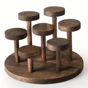 TEMU 액션 피규어를 위해 설계된 7단 나무 디스플레이 스탠드. 컬렉션 정리 및 전시를 위한 다단 리저 역할을 하며, 할로윈 및 크리스마스 장식에 적합하며 가정용으로도 사용할 수 있습니다.