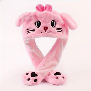 TEMU 여성을 위한 스타일리시하고 귀여운 플러시 비니. 가을과 겨울에 완벽하며, 고양이 발가락과 하트 모티프가 있는 만화 디자인으로 스트리트 외출 중 따뜻하게 유지할 수 있습니다.