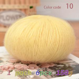TEMU 150g 6개입, 핸드메이드 모헤어 실, DIY 공예용, 스웨터, 쇼울, 레이스 스웨터, 스카프에 적합. 고급 실, 긴 털 모헤어 실뭉치|뜨개실