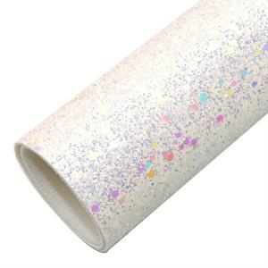 TEMU 1개 홀로그래픽 반짝이 두꺼운 글리터 PVC 인조 가죽 시트 - 단색 합성 가죽 원단, DIY 귀걸이, 머리끈, 가방, 파우치 프로젝트용 - 홀로그래픽 시퀸 시트