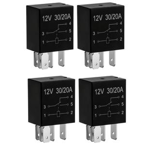 TEMU 4개 세트 헤비 듀티 12V 30A 자동차 릴레이 - SPST & SPDT, 퀵 커넥트 다목적 교체용, 내구성 있는 나일론 쉘, 5핀, 릴레이