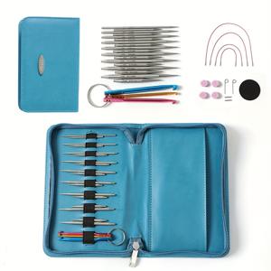 TEMU 34개 뜨개질 도구 슬리브 바늘 세트 316 스테인리스 스틸 스웨터 바늘 2.2.5mm 분리형 교체형 로프 원형 바늘 9쌍 세트