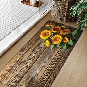 TEMU 플란넬 스펀지 1.2cm 두께 - 1개 나무 무늬 프린트 주방용 매트, 미끄럼 방지 부드러운 바닥 매트, 현관/주방/거실/세탁실/욕실 홈 데코용