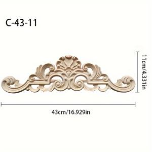 TEMU 홈 데코용 1개 솔리드 우든 조각 인레이 중공 나무 스티커, 무도색, 캐비닛/문//침대 옆 테이블/가구 배경 벽 등에 적합, DIY 장식