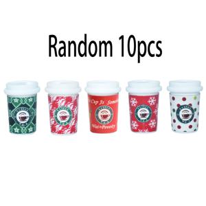 TEMU 10개 크리스마스 커피 컵 매력, 수지 미니어처 음료 컵 펜던트, 축제 시즌 장식, 사실적인 디테일, DIY 주얼리 만들기에 이상적, 예술 및 공예품, 크리스마스 장식