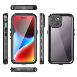 TEMU 아이폰 13/14/15/16 프로맥스 플러스 프로용 고품질 360도 완전 밀폐 방진 방탄 방눈 스트랩 랜야드 포함 IP68 폰 케이스