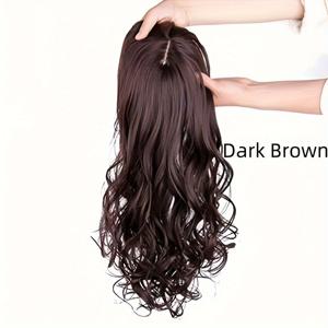 TEMU 여성용 탑 헤어 패치 가발 패치 옥수수 펌 헤어 자연스러운 흔적 없는 얇은 흰색 헤어 패치로 머리 볼륨을 늘릴 수 있습니다