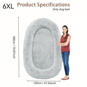 TEMU 인간과 애완동물을 위한 거대한 강아지 침대, 성인에게 적합, 세탁 가능한 디자인, 10cm 두께의 메모리폼 및 부드러운 담요 특징