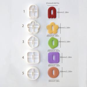 TEMU 도넛, 원형, 아치, 블롭 & 꽃 모양 클레이 커터 5종 세트 - 도넛 모양, 링/엘보우/프리폼 & 꽃 몰드가 포함된 플라스틱 폴리머 클레이 도구 키트, DIY 주얼리 제작, 레진 공예, 펜던트 & 귀걸이 제작용 (폴리머 클레이와 호환)