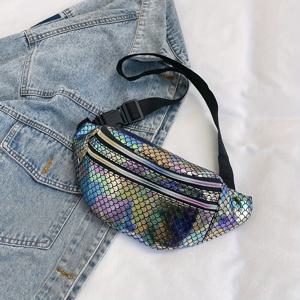 TEMU 세련된 인어 패턴 여성용 범용 허리 가방, 크로스바디 백, 여행용 가슴 가방, 산책, 러닝, 하이킹, 사이클링용, 휴대폰, 지갑, 현금 파우치 쉽게 휴대 (랜덤 그라데이션 색상 변경의 패브릭 지퍼)