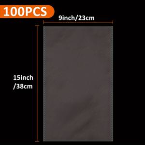 TEMU 100팩 대용량 투명 셀로판 봉투 9x15인치 - 고강도 선물 포장용 (사탕, 와인 병, 대량 포장) - 파티, 베이킹, 소매점에 이상적