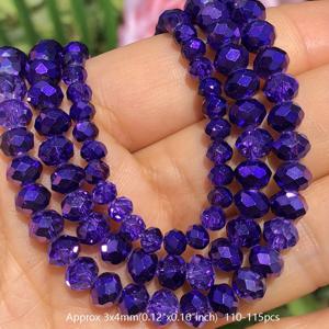 TEMU 4/6/8mm AB 페이스 보라색 오스트리아 컷 휠 플랫 비즈, 합성 재질, 수제 팔찌, 귀걸이, 목걸이, 주얼리 제작 및 웨딩 장식에 적합