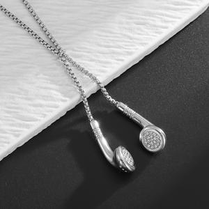 TEMU 세련되고 우아한 이어폰 펜던트 목걸이, 데일리룩으로 완벽