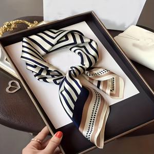 TEMU 27.5인치 스퀘어 스카프 | 가볍고 장식적인 프린팅, 주말 캐주얼에 적합