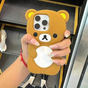 TEMU 폰 케이스: 최신 3D 귀여운 곰 케이스 1개 - 부드럽고 피부 친화적, 애플 아이폰 11/12/13/14/15/16용 고품질 전체 보호 - 남녀 모두에게 완벽한 휴일 선물