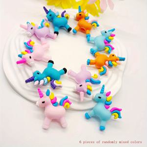 TEMU 6개 혼합 색상 귀여운 유니콘 실리콘 연필 커버 중성 펜 캡 DIY 크리스마스 선물 비즈 펜 장식 비즈 주얼리 만들기 용품