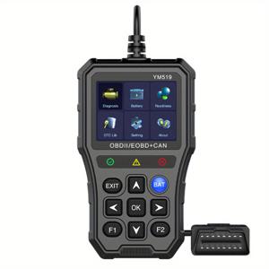 TEMU 1개 자동차 진단 도구 다국어 코드 리더기 OBD2 코드 리더기 YM519 엔진 시스템 점검 배터리 테스터 오류 코드 스캐너