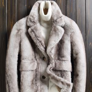 TEMU 남성용 2024년 겨울용 인조 모피 코트, 새로운 3가지 색상 인조 밍크 (수트 칼라 재킷)