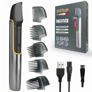 TEMU 남성용 다용도 헤어 트리머 (보호 빗 포함) | 충전식, USB 전원, 음부, 등, 얼굴, 다리 및 턱수염 제거에 적합 | 완벽한 아버지의 날 선물