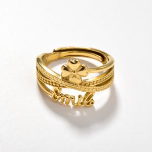TEMU 1개의 우아한 빈티지 스타일 스테인리스 스틸 반지, 여성용, & 인터로킹 스마일 디자인, 데일리 및 휴가 착용을 위한 다재다능한 패션 액세서리