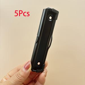 TEMU 5pcs 블랙 스틸 스프링 로드 클립보드 클립, 고무 손잡이와 걸이 홀, 사무실, 학교 및 가정용