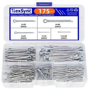 TEMU 175개 도금 분리형 코터 핀 | 다양한 크기, 하드 케이스, 고품질, 브랜드: NEXSYNC