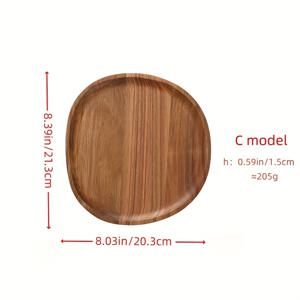 TEMU 수지 피자 스테이크용 우드 트레이 - 빈트리 폴리쉬드 서빙 플레이트, 러스틱 모던 오벌 디너 트레이 (케이크, 빵, 차용) - 다이닝 데코 (휴일 및 일상 사용)