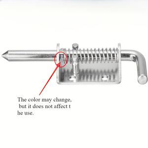 TEMU 1pc 스테인레스 스틸 바렐 볼트 래치, 10x135mm 스프링 로드 게이트 잠금 핀, 트레일러 도어, 캐비닛, 가슴, 테일게이트 용 쉽 스냅 인 - 실버