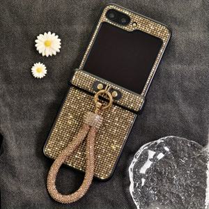TEMU 럭셔리 반짝이는 시퀸과 인조 도금 스트랩 랜야드 모바일 폰 보호 커버, 삼성 갤럭시 Z 플립 7, Z 플립 6, Z 플립 5, Z 플립 4, Z 플립 3 5G 폴딩 모바일 폰 보호 케이스|케이스|핸드폰스트랩