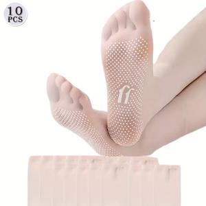 TEMU 초박형 심리스 여성용 숏 삭스 10켤레, 여성용 스타킹, 여름용 가벼운 끈적임 방지 스타킹, 여성용 미끄럼 방지 투명 발목 양말