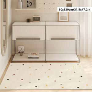 TEMU 직사각형 짧은 파일 깔개 1개, 폴카 도트 프린트 인테리어 러그 - 부드럽고 미끄럼 방지 침실 러그, 침실, 거실, 소파용 장식용 바닥 매트 - 팜하우스 홈 데코, 미적 인테리어 장식 및 미술 용품
