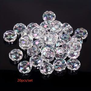 TEMU 2D 플랫 - 플랫 라운드 비즈 20개 세트, 크기 15mm, 구멍 포함 - 반짝이는 주얼리, 팔찌 및 목걸이 제작에 이상적이며 기타 공예 프로젝트에 적합합니다. 휴일 선물 및 축제 활동에 완벽합니다.