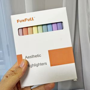 TEMU 지구 색상 빈티지 및 파스텔 색상의 10색 하이라이터 세트. 붕괴 방지 기능이 있는 부드러운 치즐 팁으로, 저널링 및 사무용품에 적합합니다.