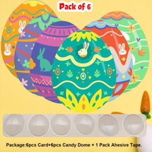 TEMU 공원볼 돔 홀더가 있는 6팩 디자인의 부활절 인사말 카드. 9cm 플라스틱 블리스터 포함. 부활절 선물 포장 및 프로젝트에 이상적입니다. 이 카드에는 초콜릿 클립 지갑과 투명 플립 커버가 포함되어 있으며 포장용으로 사용할 수 있습니다.
